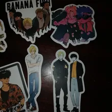 Pegatinas de peces de plátano de Anime, para papelería, portátil, monopatín, PVC, mochila, botella, bicicleta, pegatina impermeable para coche, 10/30/50 Uds.