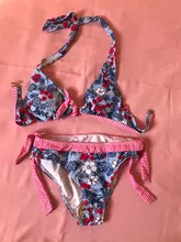 Bandage Bikini Bathing-Suit Push-Up Micro Biquini Patchwork Sexy Women Striped New