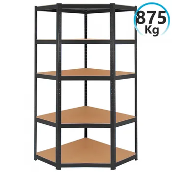 Corner shelving Modular Black 5 Shelves Adjustable 180x90x40x70,5cm 875Kg GH91 
Corner shelving Modular Black 5 Shelves Adjustable 180x90x40x70,5cm 875Kg GH91