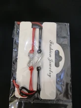 2 unids/lote Pequeño amor corazón pulsera de la suerte, rojo, negro, blanco, Color de la cuerda pulsera ajustable par de Pulseras de Moda al por mayor