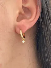 Pendientes Piercing de acero inoxidable para mujer, 1 pieza, accesorios, joyería 2021, estrella de circón, Hoja Redonda