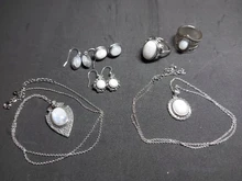 Natural Oval 6x10 8x12 10x14 MM piedra lunar de plata de ley 925 pendientes para las mujeres joyería de la vendimia de la fiesta de compromiso aniversario regalo venta al por mayor