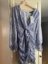 Vestido con estampado de piel de serpiente para mujer, vestido sexy con volantes, manga linterna y cuello de pico, para primavera y otoño, 2020