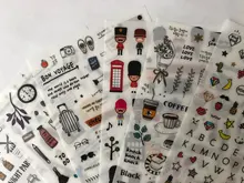 Pegatina de papel para decoración de diario de viaje de estilo europeo, planificador de etiquetas de álbum de recortes, Kawaii, regalos coreanos, pegatinas estacionarias