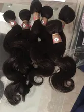 XISHIXIU-extensiones de pelo ondulado brasileño, mechones de pelo mezclado 70% humano con cierre de encaje, extensiones de cabello no Remy