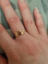 Anillo de nombre oro personalizado, anillos de acero inoxidable para mujer, anillo de letras iniciales personalizado