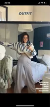 Aproms-jerséis estampados de rayas verdes para mujer, jerséis largos holgados de cuello redondo para invierno, ropa de calle, ropa de abrigo cálida, 2021