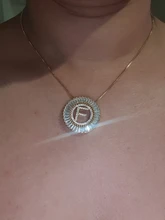 Collares con colgante con letras A-Z de micro pavé y CZ para mujer, en 3 colores, cadena con abalorio, de joyería familiar