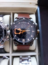 NAVIFORCE-Reloj de pulsera deportivo para hombre, de cuarzo, resistente al agua, con fecha de 24 horas, de cuero