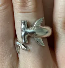 2 unids/set Vintage Punk Simple tiburón Animal ajustable conjunto de anillos de dedo Retro gran tiburón blanco apertura joyería accesorios regalos