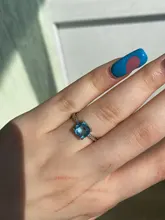 Huitan-anillo cuadrado de piedra azul para mujer, accesorios sencillos minimalistas, sortija, joyería anillos de compromiso