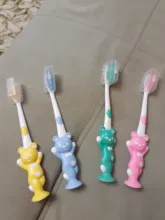 Cepillo de dientes de dibujos animados para el hogar de bebé, conjunto de pelo suave de carbón de bambú, de silicona, para cepillado de dientes, 4 Uds.