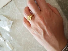 2021 de moda Hiphop ajustable de oro de 14k zirconia chapado AAA A-Z carta anillo reloj cuadrado declaración inicial de oro anillos para las mujeres