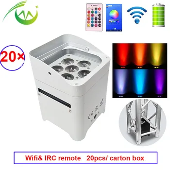 20pcs Wireless DMX DJ Uplights Wifi IRC Remote Control Battery Power DJ Uplighting 6*18w RGBWA UV LED Party Lights for Weddings
20pcs Wireless DMX DJ Uplights Wifi IRC Remote Control Battery Power DJ Uplighting 6*18w RGBWA UV LED Party Lights for Weddings