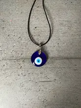 Exquisita azul de mal de ojo, collar de colgantes redondos de los hombres de la moda de las mujeres encantos collar accesorios creativo regalo de joyas de fiesta
