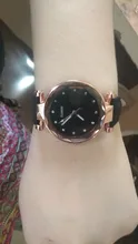Reloj de pulsera con diamantes de imitación para mujer, accesorio romántico con cielo estrellado, de cuero, a la moda