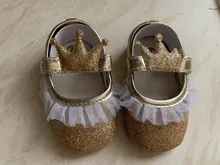 Zapatos de corona de encaje de princesa para recién nacido, calzado con lentejuelas de algodón, suela suave, para primeros pasos, 2019