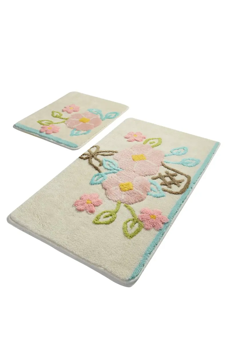Bath Mats Non Slip Anti Mould Mats Non Slip Anti Mould Garden Ecru 2'Li Set 60 X100 Cm-50 x60 Cm
Bath Mats Non Slip Anti Mould Mats Non Slip Anti Mould Garden Ecru 2'Li Set 60 X100 Cm-50 x60 Cm