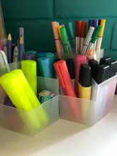 Portalápices de escritorio multifunción, estuche de almacenamiento para oficina y escuela, caja de plástico colorida, organizador creativo de lápices, accesorios