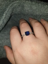 Huitan-anillo cuadrado de piedra azul para mujer, accesorios sencillos minimalistas, sortija, joyería anillos de compromiso