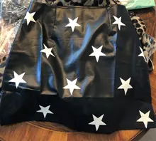 Elegant Skirt SHEIN Star-Print Summer A-Line Mid-Waist Black Geometric