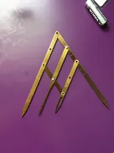 Medidor de cejas triangular de acero inoxidable, con regla para maquillaje permanente, plantilla, pinza de proporción dorada, herramientas de maquillaje