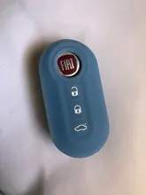 ZAD silicona set de fundas de piel para fiat 500 3 botones remoto llavero en blanco de las piezas de automóvil accesorios de colores