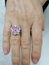 Nuevo romántico flor de cerezo circón anillos de dama de moda elegante Sakura princesa anillos de boda de joyería de la novia