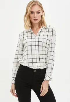 DeFacto Woman Long Sleeve Shirt Women's Spring Casual Shirts Women's Black Grids Shirt Girl's White Top Shirt-M9855AZ20SP
DeFacto Woman Long Sleeve Shirt Women's Spring Casual Shirts Women's Black Grids Shirt Girl's White Top Shirt-M9855AZ20SP