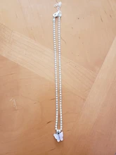 Gargantilla de mariposa acrílica deslumbrante, collar con cadena de diamantes de imitación, collar sencillo de Color blanco y negro, joyería Coreana de Animal