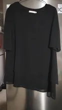 Túnica Tops moda blusas mujer de moda 2020 verano elegantes manga corta estilo coreano camisa de largo de gran tamaño suelta Blusa de gasa negra 5XL Ropa de talla grande camisas mujer