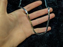 Collar de plata de ley 925 para hombre y mujer, cadena de serpiente de 4MM, joyería para pareja, cadena de cuchillas