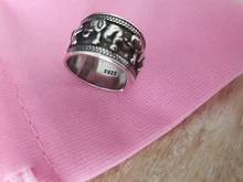 Foxanry-Anillos abiertos de elefante Vintage para mujer, de Plata de Ley 925, joyería tailandesa para mujer, regalo, anillos ajustables de Moda Antigua