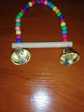 Swing-Toy Bird-Supplies Parrots Wooden Perch Beads Hanging Natural with Colorful