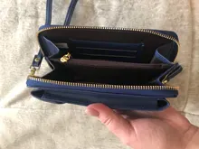 Billetera Color sólido de cuero para mujer, bolso de hombro para teléfono móvil con correas, soporte para tarjeta grande, BILLETERA, bolso de mano, bolsillos, 2020