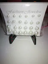 12 pares blanco perla simulada juego de pendientes para mujeres joyas oído pendientes de botón con bola de Bijouteria brincos Bijoux