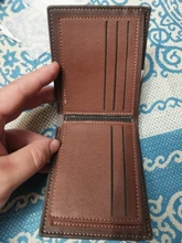 Cartera informal de negocios para hombre, cartera pequeña a la moda, monedero corto, bolso de mano de cuero de Color sólido, Estilo Vintage