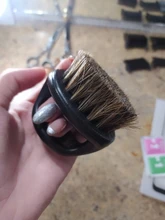 Cepillo de afeitar de piel de jabalí salvaje para hombre, utensilio de limpieza Facial para barbería, herramienta de afeitar con mango