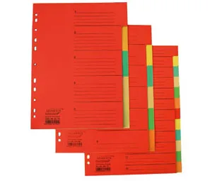 Divider A4, cardboard, 12 sections of color 
Divider A4, cardboard, 12 sections of color