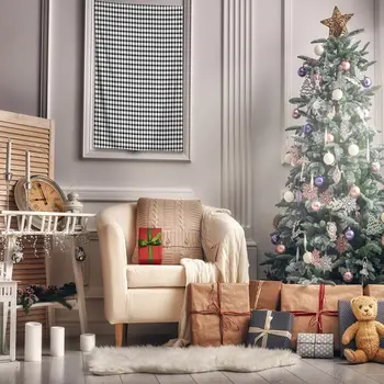 Tapestry Check Plaid Pattern Traditional Fabric Design Country Style Decor Artwork Printed Black White 
Tapestry Check Plaid Pattern Traditional Fabric Design Country Style Decor Artwork Printed Black White