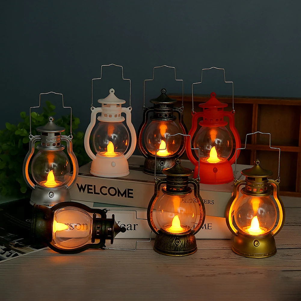 Висящий свечной фонарь ретро масляная лампа портативный светодиодный с ураганом