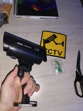 Cámara simulada vídeo cctv, cámara de vigilancia con antena wifi infrarroja LED parpadeante alimentada por batería, falsa de seguridad