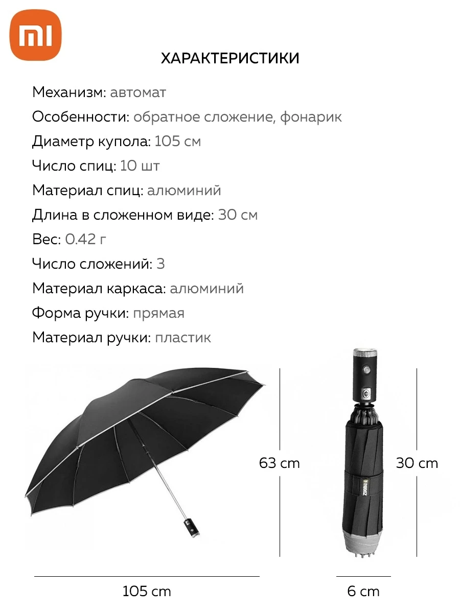 Xiaomi Zuodu Automatic Umbrella Led