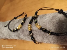 Feng Shui negro obsidiana pulsera trenzada pulsera Pixiu suerte hecho a mano riqueza amuleto trenzado Unisex regalo Decoración