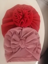 Sombreros de turbante para niñas pequeñas, gorros con nudo, accesorios para el cabello, foto de niños