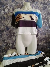 CM YAYA las mujeres de talla grande L-4XL estampado a rayas + jogger ribete traje de dos piezas conjunto de ropa deportiva de manga corta juego de conjunto