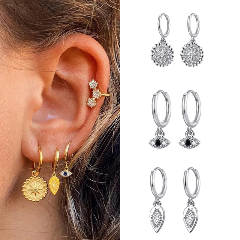 CRMYA Bohemian Evil Eye Round Coin Cubic Zirconia Yellow Silver Plated Earrings For Women Engagement Wedding Fashion Jewelry
CRMYA Bohemian Evil Eye Round Coin Cubic Zirconia Yellow Silver Plated Earrings For Women Engagement Wedding Fashion Jewelry
