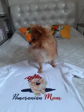 Pomeranian-Camiseta de mamá para mujer, camiseta Harajuku I Love Mom Bandana, camiseta de manga corta con cuello redondo, ropa camiseta para mujer 2021