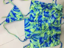 Conjuntos de dos piezas para mujer, camisetas de vendaje Sexy para vacaciones en la playa, conjunto de bikini con cuello Halter, Espalda descubierta, faldas apiladas con cordón, 2021