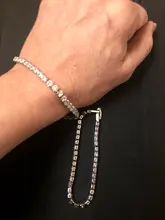 ZHOUYANG-pulsera de Zirconia cúbica para mujer, 4 colores de lujo, 4 garras, mosaico, Color plata, regalo de joyería, H095